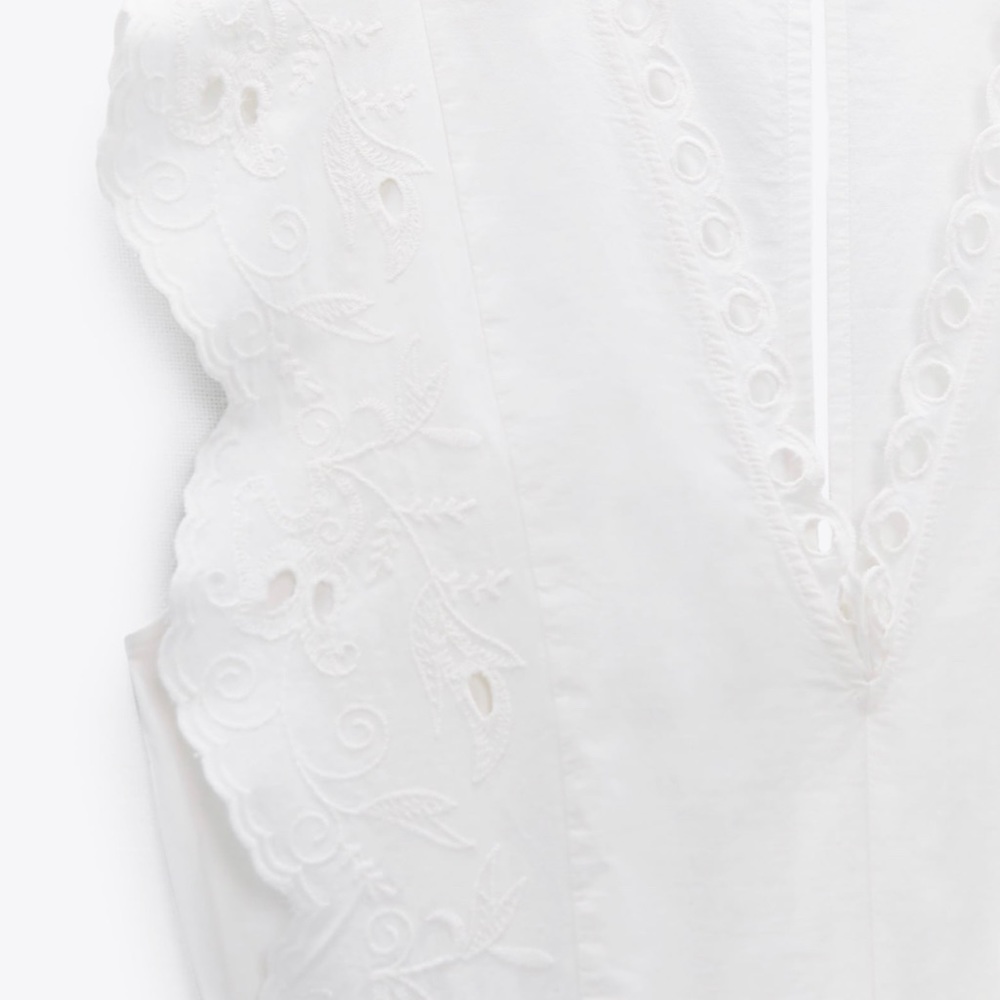 Openwork Embroidered Jumpsuit with Bow